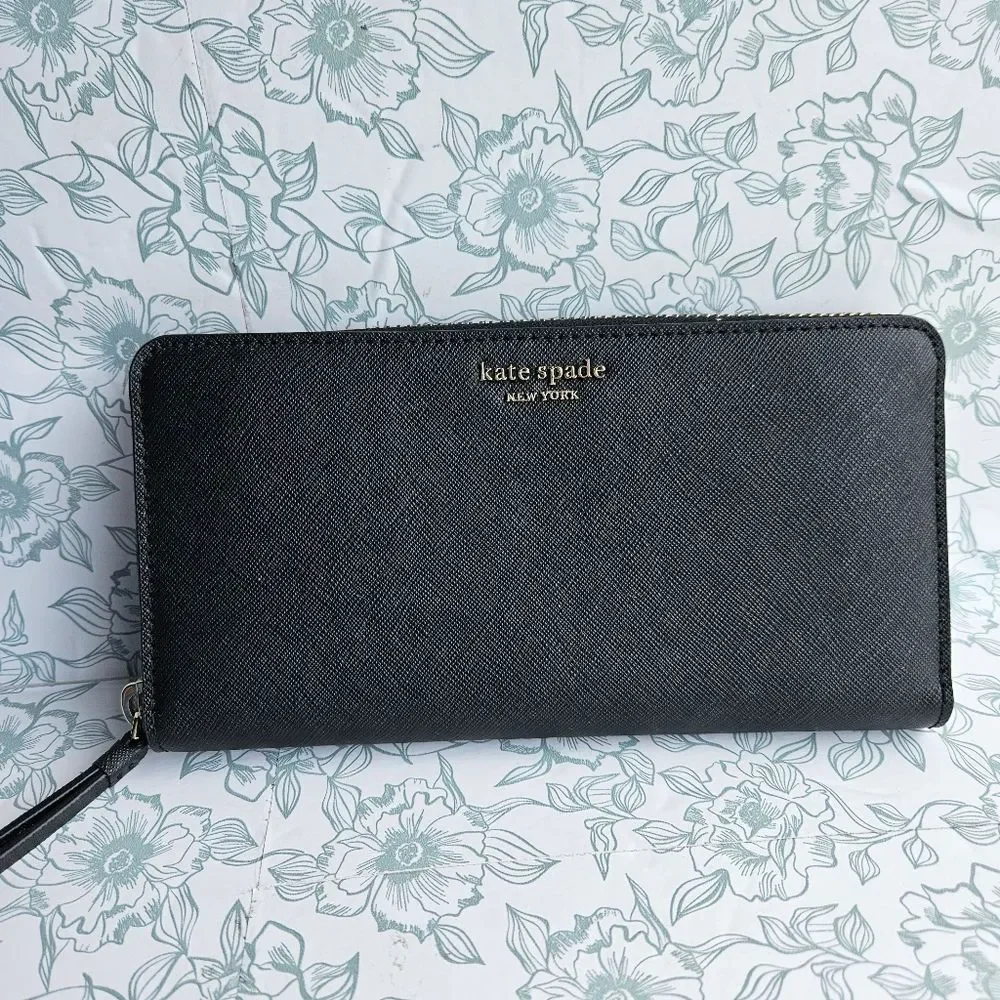 NWT Kate Spade Cameron Large Continental Wallet | Black